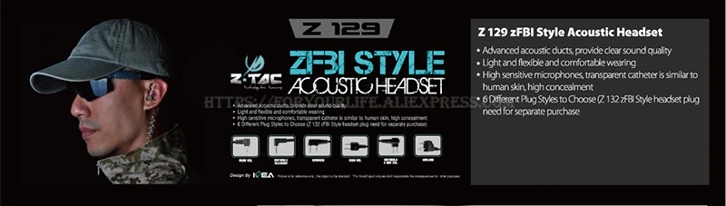 Z-TAC ZFBI стиль акустическая гарнитура наушники Открытый поле воздуховод высокое качество передачи для наружной охоты Z129