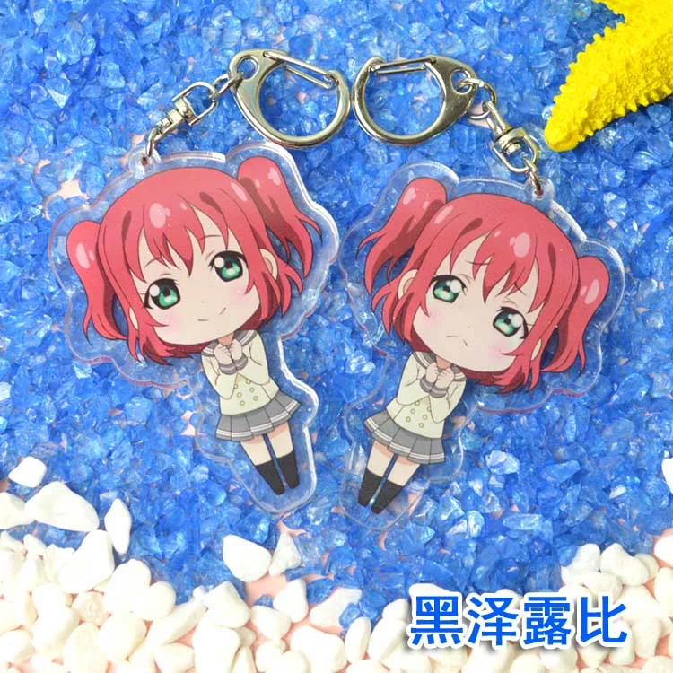 1 piezas Anime Aqours lovelive sunshine uniforme escolar Doubleside dos impresiones colgante llavero De Llaveros