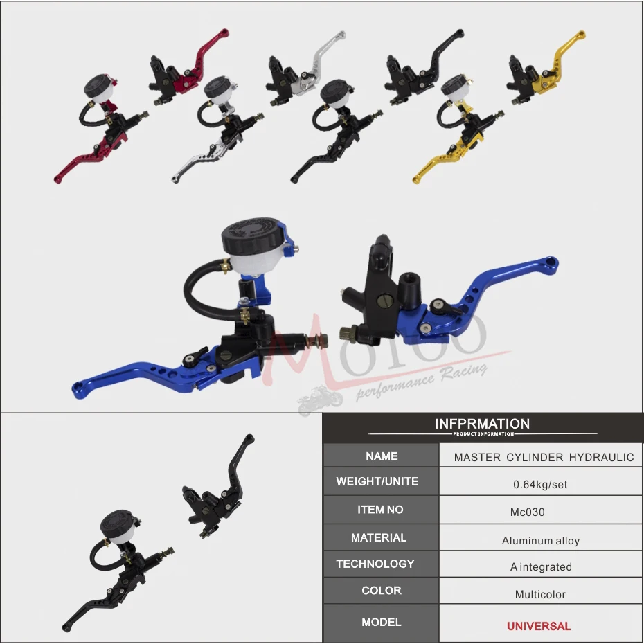 Motoo-Универсальный CNC 7/" 22 мм Регулируемые рычаги тормозного сцепления мотоцикла главный цилиндр гидравлический резервуар Набор для Honda