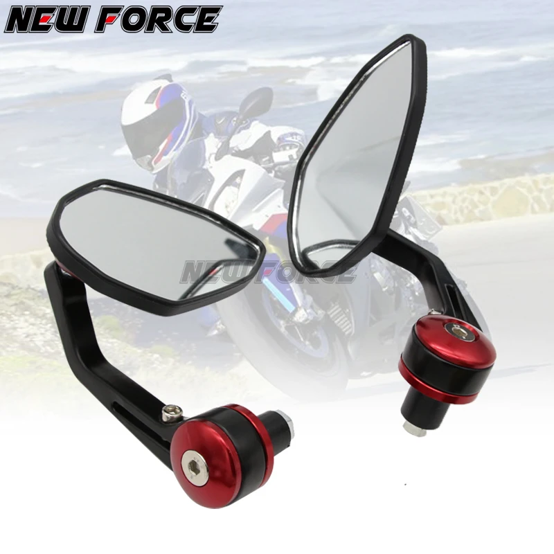 

22mm 7/8" Universal Motorcycle Handlebar Bar End Rear View Side Mirrors With LED Turn Signals For Honda Yamaha SUZUKI