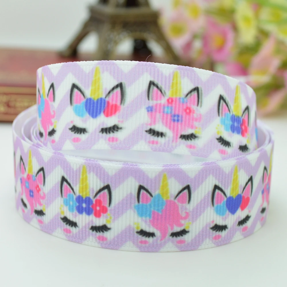 DUWES 7/8&quot 22mm 2 5 10 50 Yards Unicorn Printed grosgrain ribbon hair bow DIY handmade Retail | Детская одежда и обувь