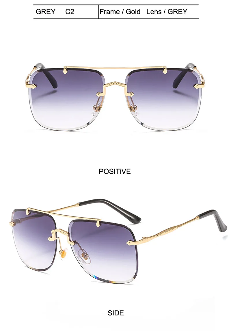 FEISHINI модные коричневые градиентные очки Щит со стразами без оправы Солнцезащитные очки женские винтажные негабаритные Роскошные брендовые дизайнерские