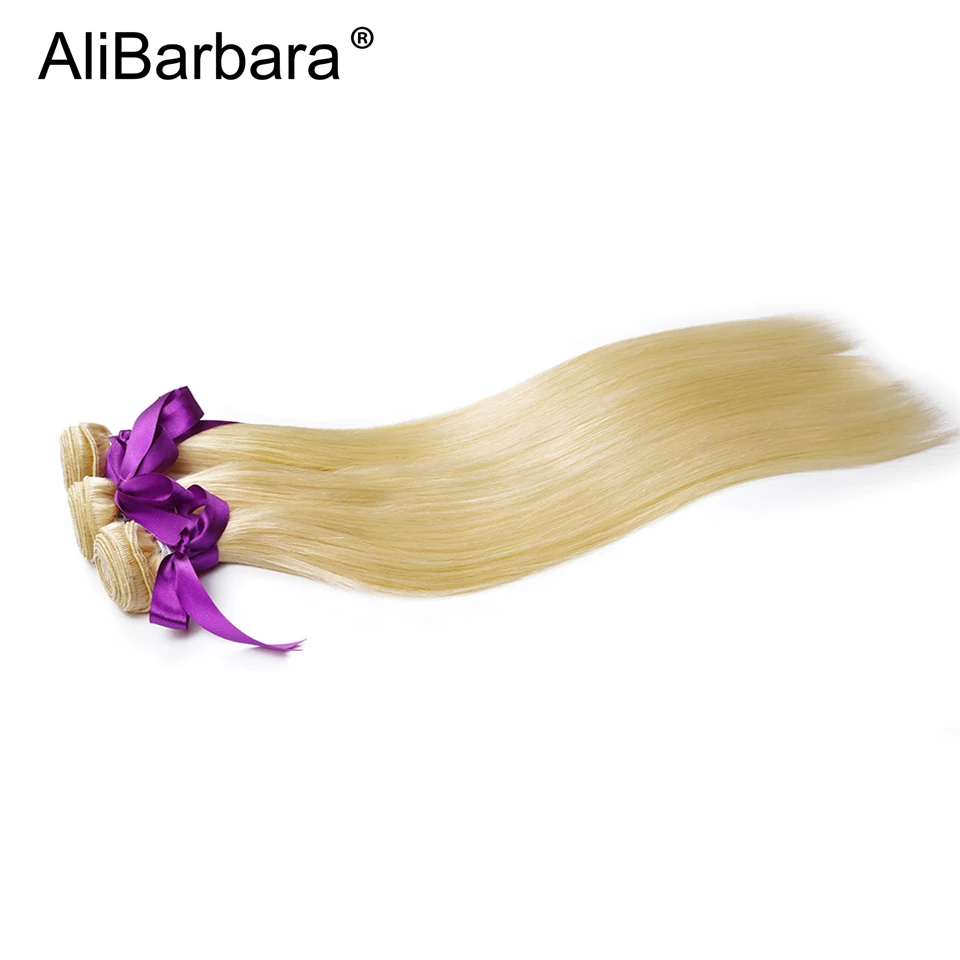 AliBarbara волос 613 # бразильский прямые волосы ткань Блондин 3 Связки 100% человеческих волос 12-26 дюймов Бесплатная доставка