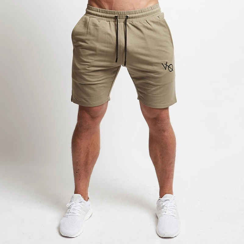 

Mens cotton shorts Calf-Length gyms Fitness Bodybuilding Casual Joggers workout Brand sporting short pants Stitching Sweatpants