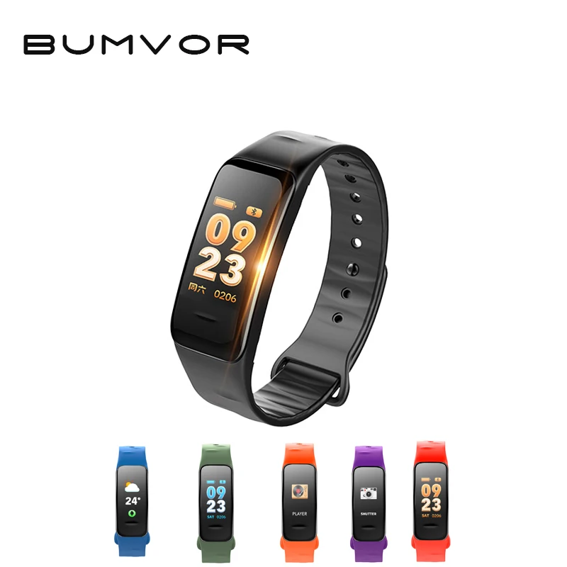 

BUMVOR Bluetooth Smart Bracelet Color Screen C1S Wristband Heart Rate Monitor Blood Pressure Measurement Fitness Tracker