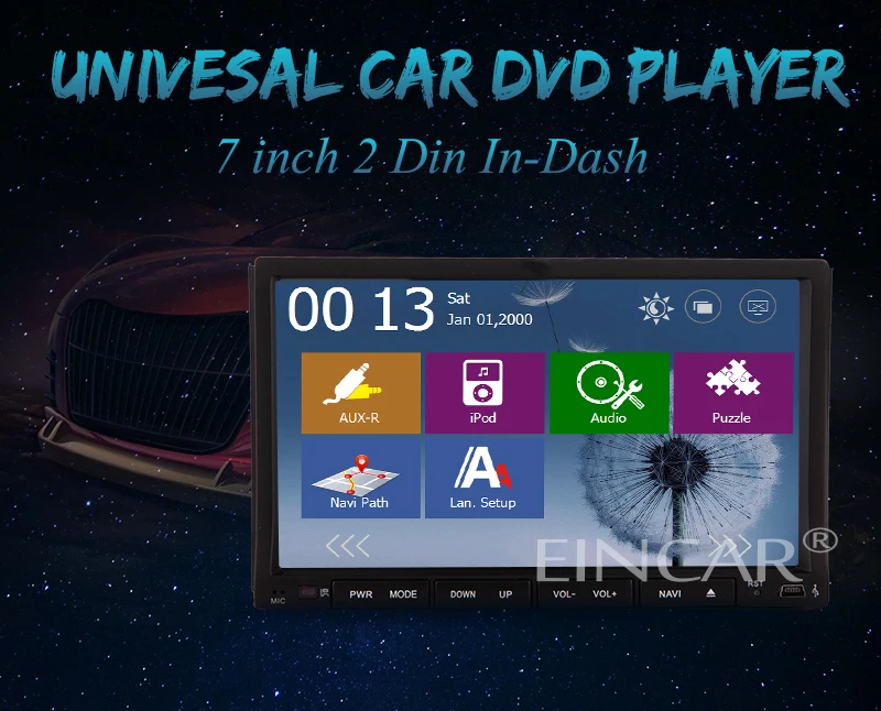 Radio Receiver Autoradio Car DVD Player USB SD GPS Monitor CD VCD 2 Din In Dash Audio Video Headunit Car Stereo Bluetooth Touch Screen Remote control EQ Subwoofer RDS Camera