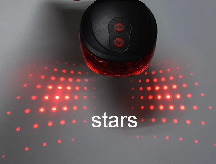 Discount New 5 LED 2 Laser 7 Flash Mode Bicycle Rear light Bike accessories Bicycle Laser Back Tail Lamp For Cycling 2 Color Red Blue 6