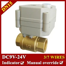 Металлический Редуктор высокого качества Электрический водяной клапан с ручным управлением и индикатором BSP/NPT 1/2 ''латунь DN15 для использования в воде