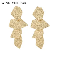 Крыло ЮК так Bijoux Бохо Золото Цвет Панк нерегулярные металлические серьги гвоздики для женщин модные очаровательные ювелирные изделия с фабрики