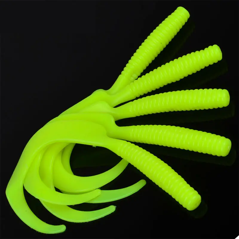 

10pcs/lot Soft Lure Bait without Hooks 11.5CM 6.7G Capuchin Tail Lifelike Plastic Artificial Bait Outdoor Fishing Tackle Green