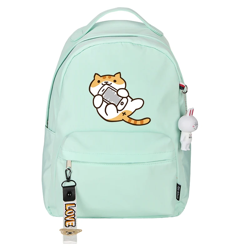 عالية الجودة نيكو Atsume النساء القط ظهره kawaii لطيف على ظهره الوردي المدرسة أكياس الكرتون حقيبة السفر محمول على ظهره