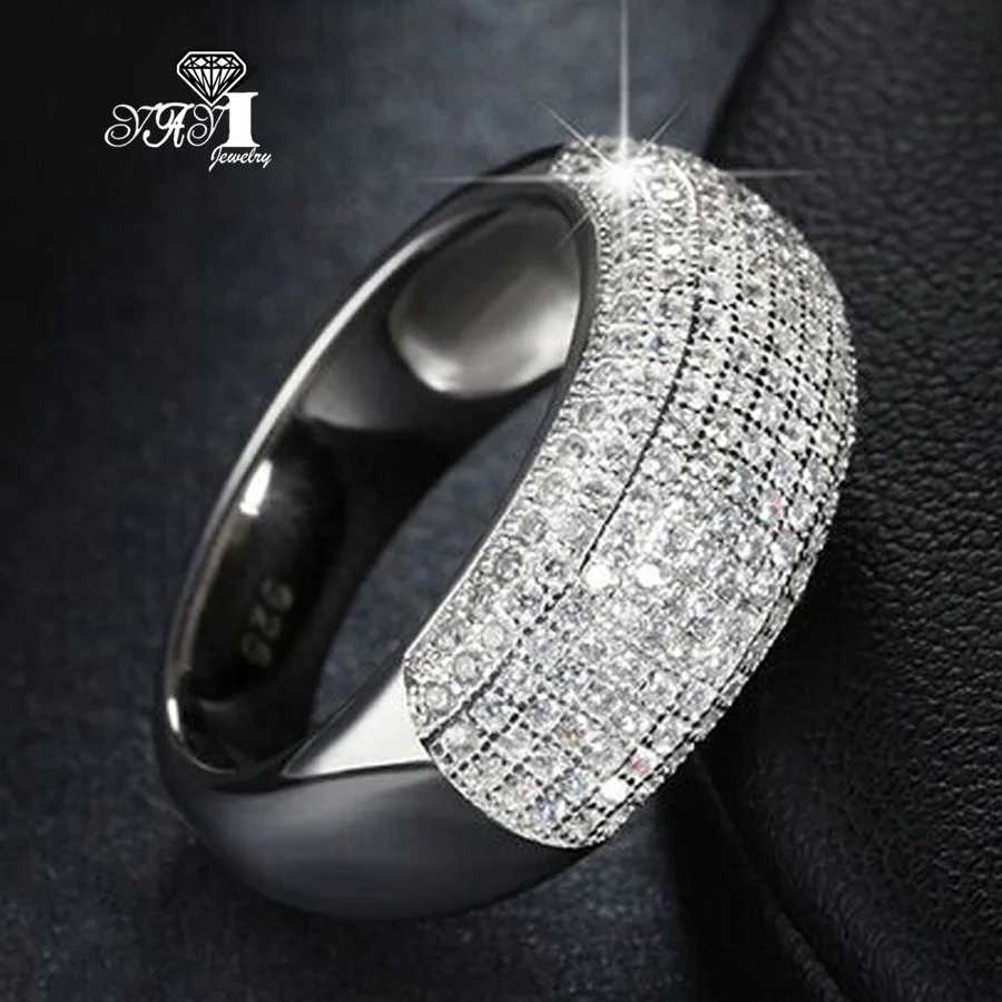 Moissanite ring YaYI jewelry princess cut white moissanite zircon silver color engagement wedding party lover rings