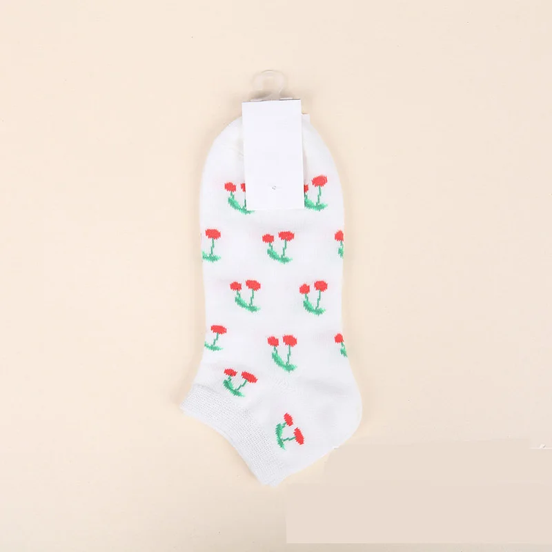 [WPLOIKJD]Personality Fashion Comfort Fruit Socks Women Casual Fruit Watermelon Strawberry Cherry Short Socks