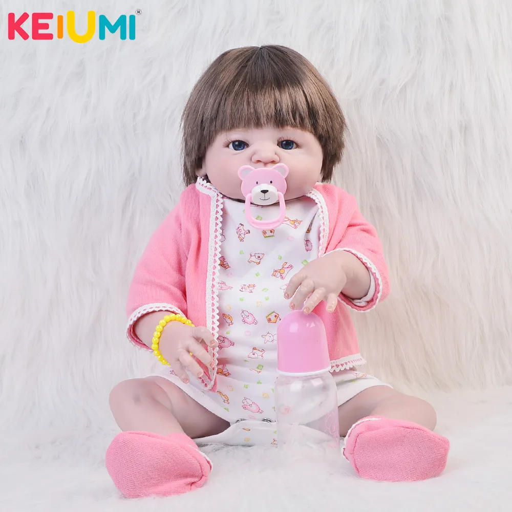 

New Arrival Dolls Reborn Babies Full Silicone Vinyl Girl Baby Toy 23'' Fashion Boneca Reborn Playmates For Best Birthday Gifts