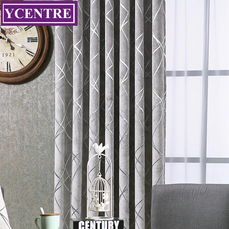 

YCENTRE Decorative Window Drapes The Beauty Of Lines Jacquard Heavy Curtains European Modern Curtains/Rideau/Bedroom/Livingroom