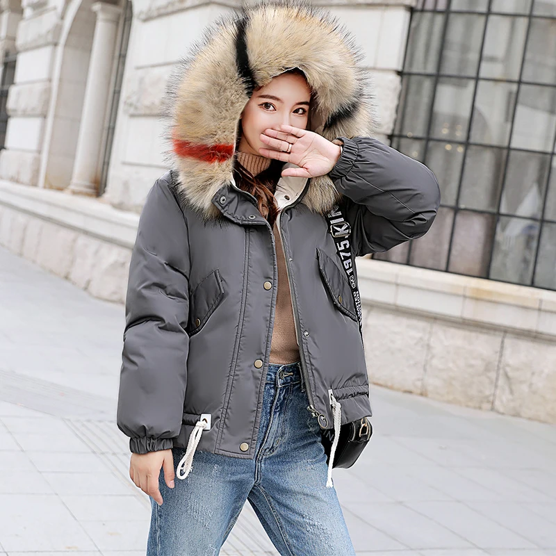 

winter jacket women New short sports winter jacket women's Parker coat down large size XL female warm coat jacket fluffy quiltin