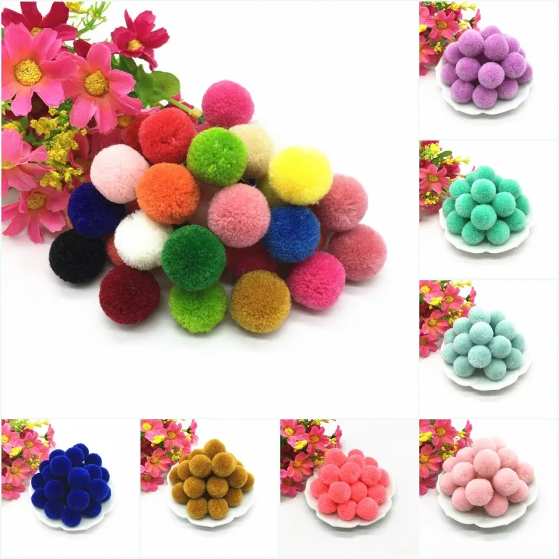 

20mm Cashmere Pompom Mixed ColorSoft Pom Pom Balls For DIY Craft Kids Toys Home Christmas Party Decorative Accessories 32pcs 20g