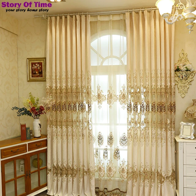 D Insulated Blackout Curtains Embroidery Style Decoration D Insulated Blackout Curtains Embroidery Style Decoration For Living Room Lace Window Curtain