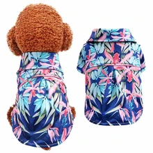 Гавайская собака кошка рубашки хлопок летняя пляжная одежда жилет Одежда для питомцев Цветочные футболки Чихуахуа для маленькой большой собаки Frech Fulldog