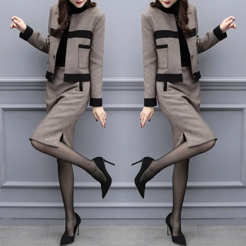 

Stylish 2 Piece Set Women Coat Female Jacket Conjunto Feminino Year-old Female Costume Ensemble Femme Deux Pieces Woman Suit