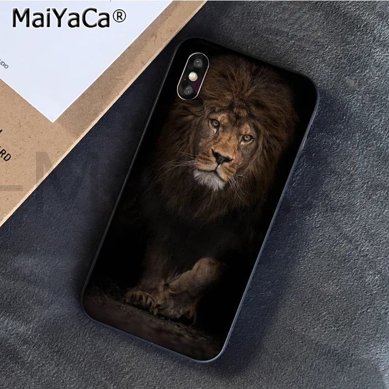 MaiYaCa Animaux Лев новое поступление черный сотовый Чехол для телефона для iphone 11 pro 6S 6plus 7plus 8 8Plus X Xs MAX 5S XR - Цвет: A11