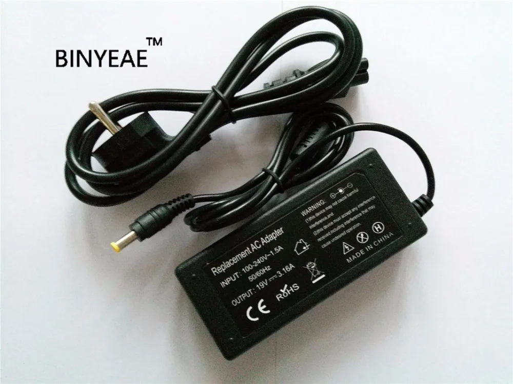 

19v 3.16a AC Power Supply Adapter Charger Cord for Samsung R45 R50 R510 R519 R530 R60 R60 Plus R710 P26 P27 P28 P28G P29 P30