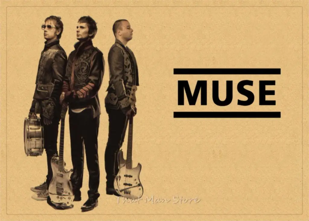 Muse poster.muse rock music vintage retro poster kraft paper decorative wall sticker