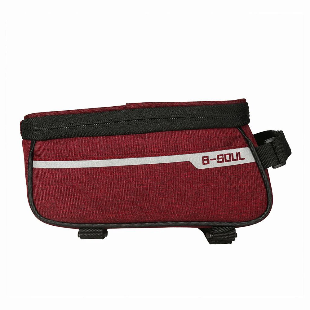 Top Bicycle Cycling Front Frame Tube Bag Waterproof Front Bags Cell Mobile Phone Case 6inch Phone Holder Bicycle Bike Accessories 19