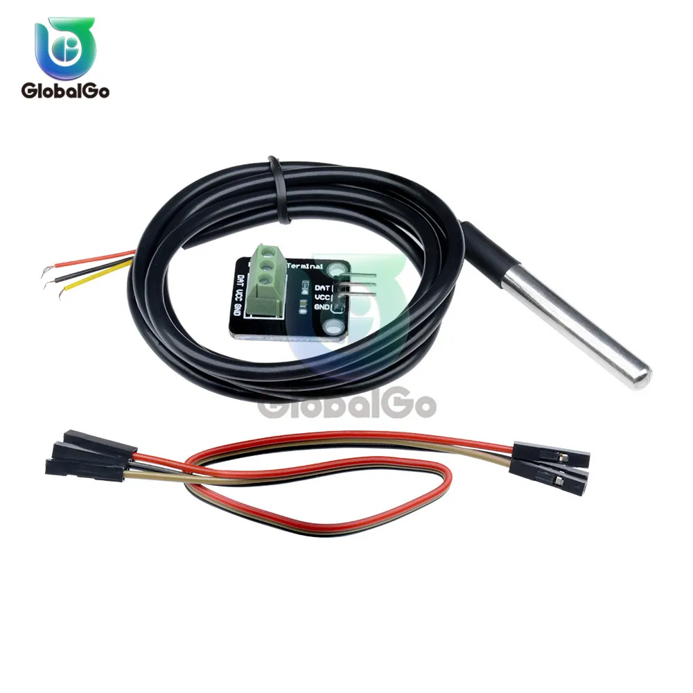 

1Set DS18B20 Stainless Steel Waterproof Temperature Sensor Probe 18B20 Temperature Sensor Module Board Adapter Plate