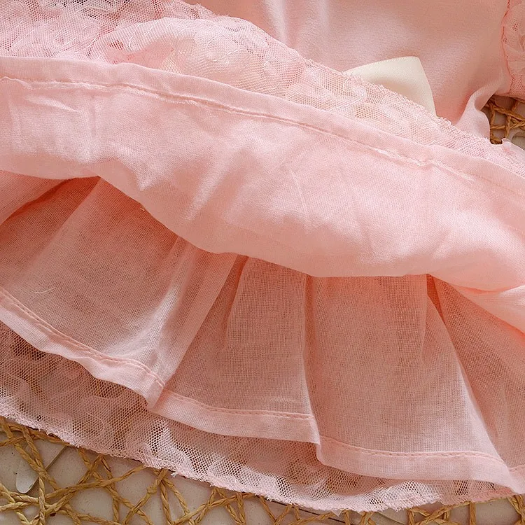 Модное осеннее кружевное платье с длинными рукавами и бантом для дня рождения для маленьких девочек платье принцессы для малышей Vestido S3737