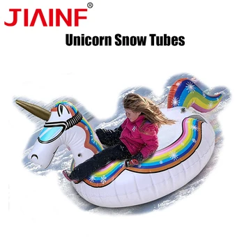 

Unicorn Snow Tubes For Kids Adults Inflatable Flamingo Ring Skiing Sledge Ring Ski Circle Snow Board With Handle Winter Toy