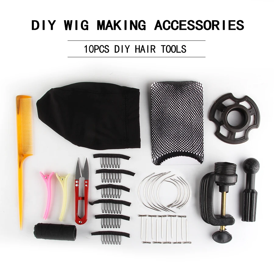 Alileader Good Quality 34pcs Human Hair Wig Tools Weaving Thread Curved Needle Dome Caps To Make Wigs Canvas Block Head Holder Alileader Good Quality 34pcs Human Hair Wig Tools Weaving Thread Curved Needle Dome Caps To Make Wigs Canvas Block Head Holder