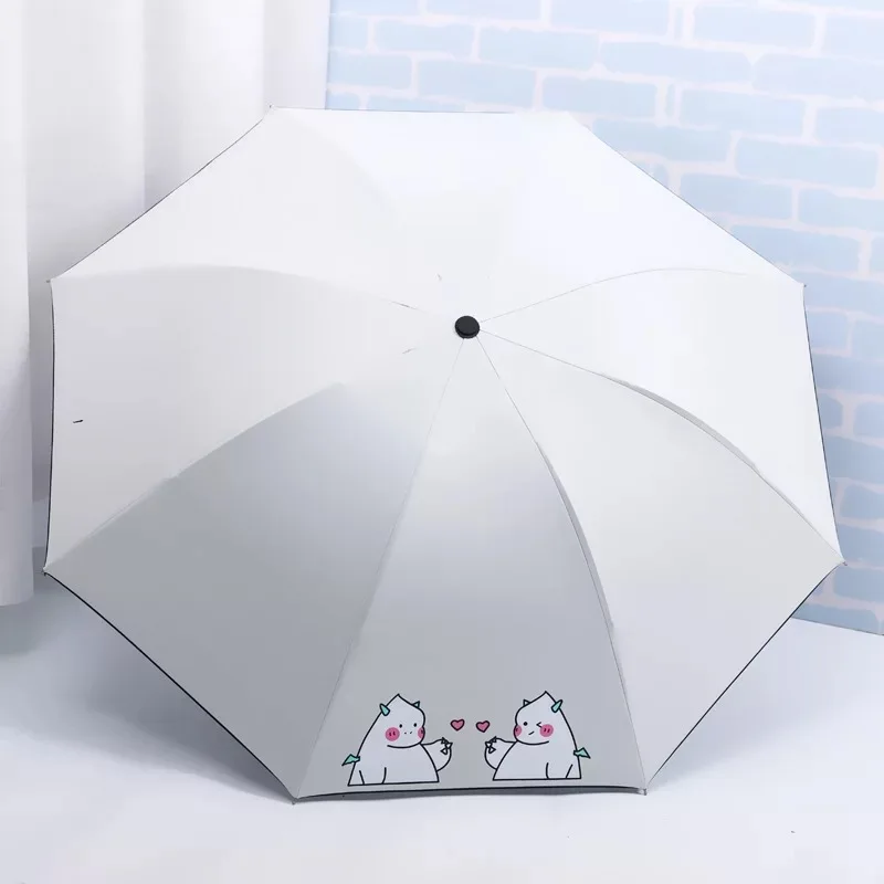 Мультяшный маленький Зонт с медведем, женский складной зонтик, Женский Солнечный зонт, прекрасный Paraguas, мини Карманный Зонт - Цвет: Прозрачный