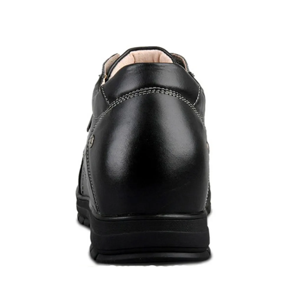 X577-2 удобные черные телячьей кожи увеличивающие рост обувь в Скрытая стельки каблуки расти Man Taller 7 см незримо