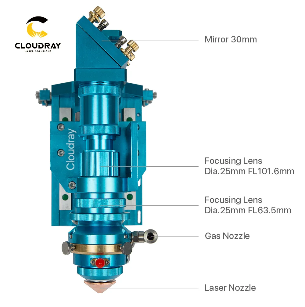 Cloudray 150-500 Вт CO2 лазерная режущая головка металлическая Неметаллическая гибридная автоматическая фокусировка для лазерной резки Модель B