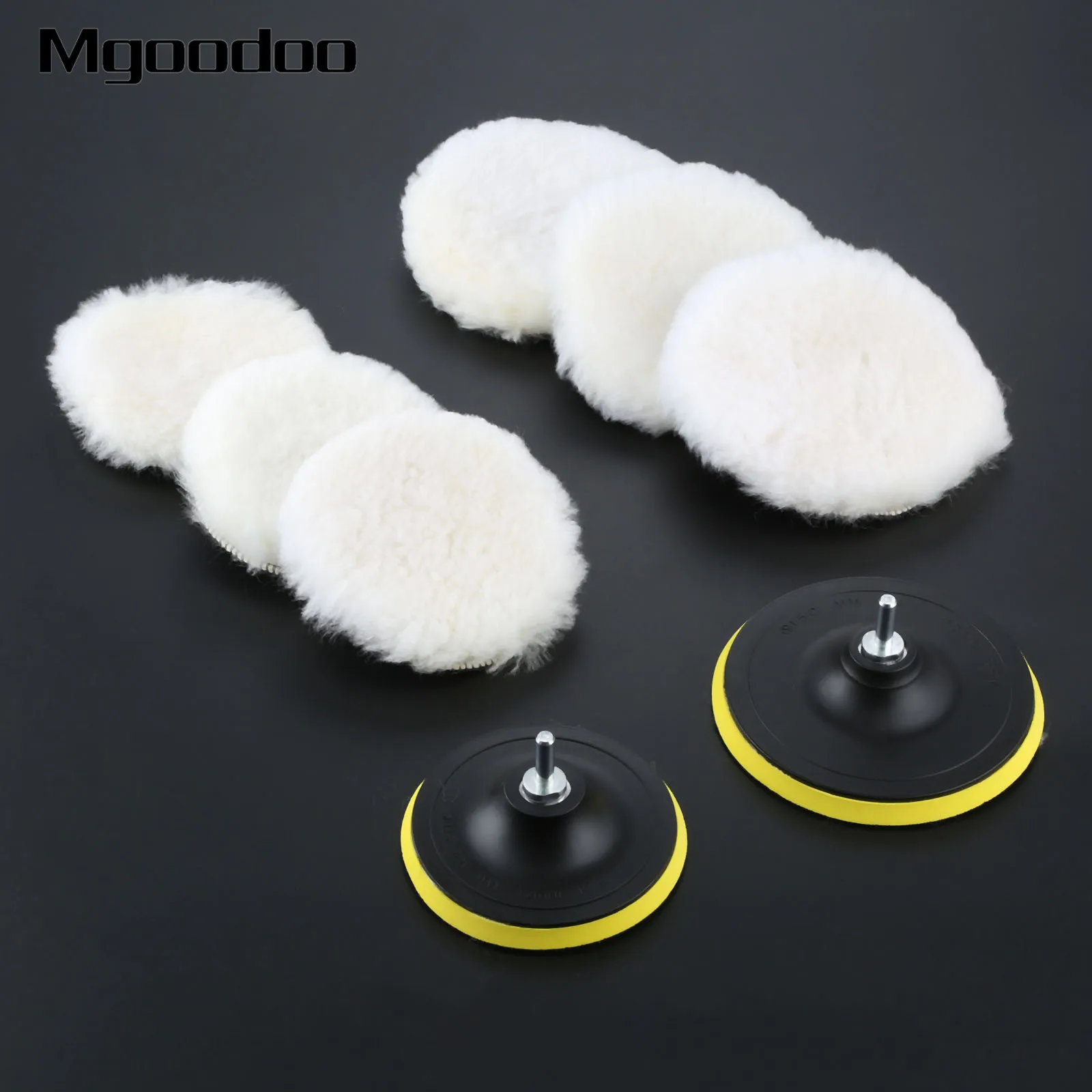 

5Pcs Auto Car Polishing Buffer Pad Kit Soft Wool Bonnet Pads With M14 Drill Adapter For Car Wash Cleaning Detailing 5/6inch