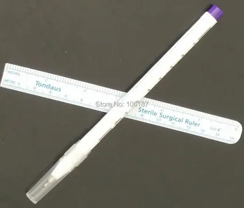 

10Pcs New Arrival 0.5mm Tattoo Permanent Makeup Marker Pen With 1Pc Sterile Ruler Set For Permanent Makeup Eyebrow Lips Supply