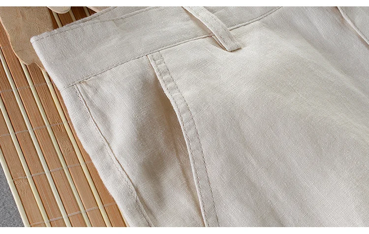 100% Quality Pure Linen Casual Pants Men Brand Long Trousers Men Business Fashion Pants For Men Pantalones Pantaloni Un Pantalon casual pants for men