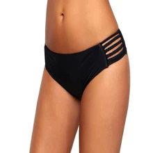 Сексуальный святить из Для Женщин Бразильские Трусики-бикини плетеный ремень купальники брюки однотонные черные Boardshorts плавки танкини hembra bragas