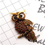 LUCKY-YEAR-Women-Charming-1piece-Champagne-Rhinestone-Crystal-Animal-Owl-Brooches-Pins-Fashion-Female-Jewelry-Dress