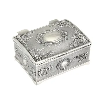 

Multifunctional Silver Jewelry Box Necklace Bracelet Storage Organizer Gift Box High Quality Metal Organizer Case Dropshipping