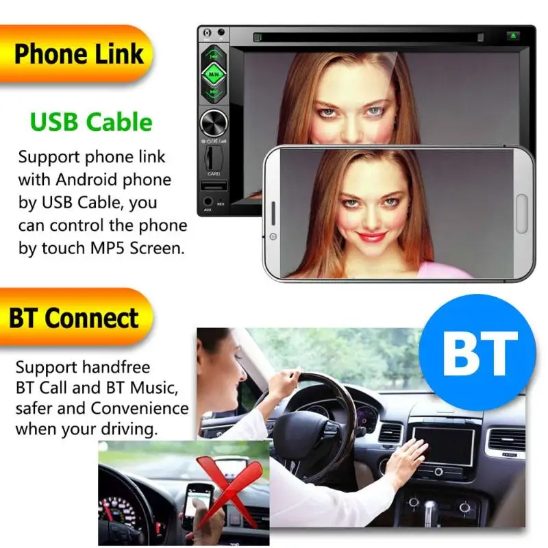 VODOOL 6620B 2 DIN 6,2 дюймовый сенсорный автомобильный DVD плеер FM радио Bluetooth MP4/MP5 плеер Авто электрический автомобильный мультимедийный плеер