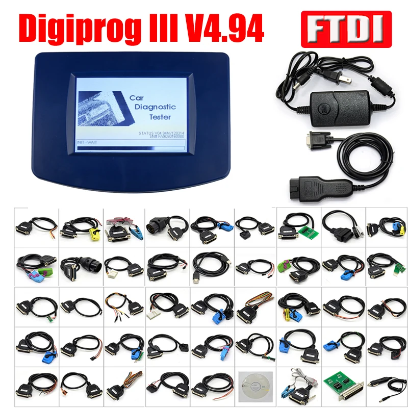 

Digiprog III V4.94 Full Set All Cables DIGIPROG 3 Odometer Correction Original CPU FTDI Digiprog3 4.94 Mileage Correction tools