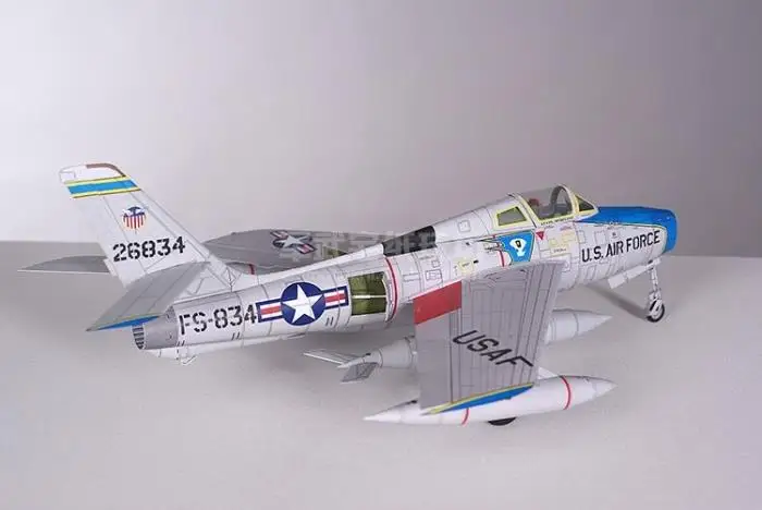 Американский F-84f Fighter 1: 33-3d бумажная модель сделай сам