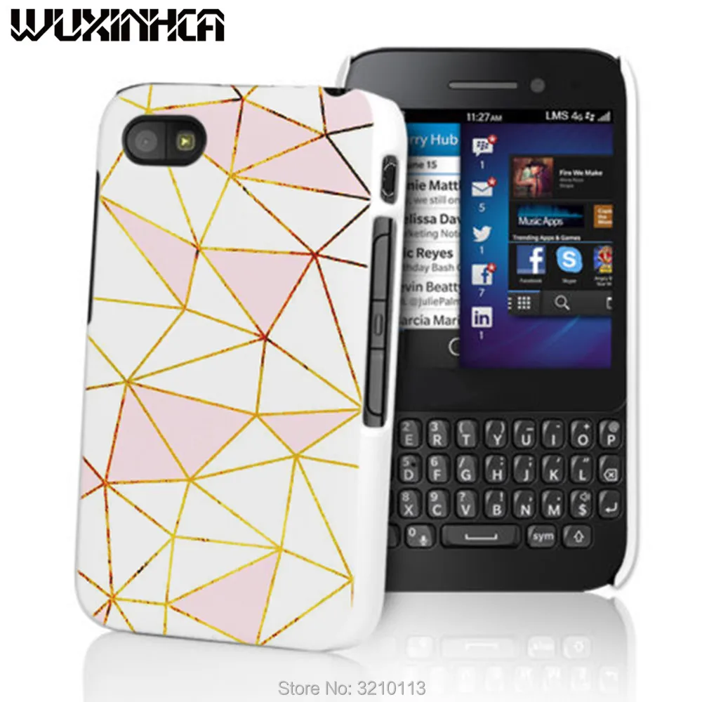 

WUXINHCA High Quality Hard Plastic Case Cover For Blackberry Z10 Z30 A10 Q5 Q10 Q20 gold and white Patterns phone case