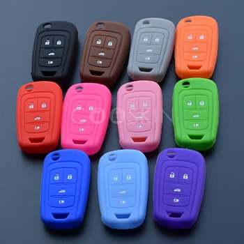 

Rubber Silicone car key fob case cover skin for Chevrolet Cruze Epica Lova Camaro Impala 4 button flip folding remote protected