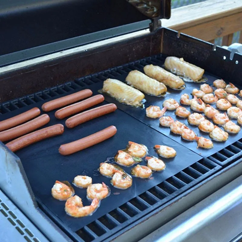 

Reusable Baking Mat Pads Heat Resistance Pan Fry Sheet BBQ Non-Stick Surface Grill Mats Durable Barbecue Mats For Outdoor Picnic