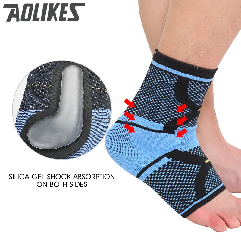 Aolikes 1 комплект, Мягкая повязка на лодыжку, для спортзала, бега, Защитная повязка на ногу, эластичная, 3D, тканевая, с ремешком, на лодыжке, без рукавов, Новинка