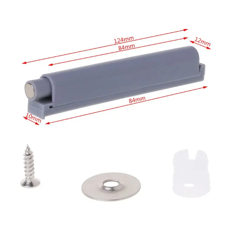 Hardware ABS Cabinet Door Damper Buffer Soft Quiet Close Magnet Drawer Catches 8.4x1.2cm