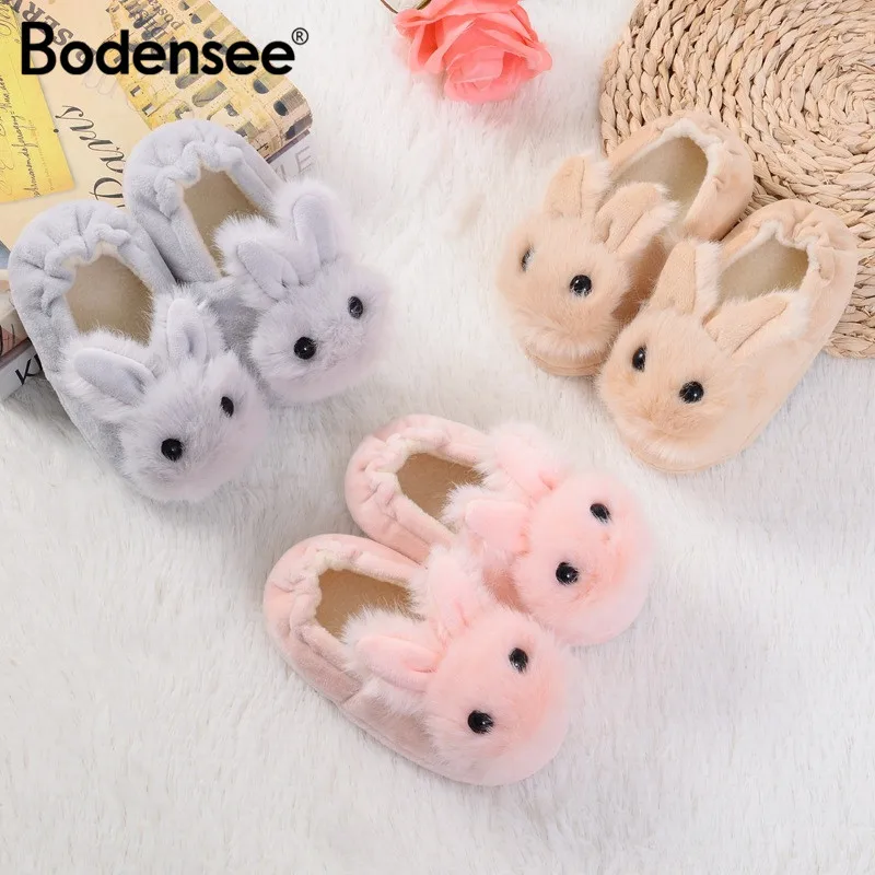 

Winter Toddler Boys Girls Slippers Cute Cartoon Rabbit Kids Home Shoes Comfortable Warm Cotton Shoes Home Slippers S0045